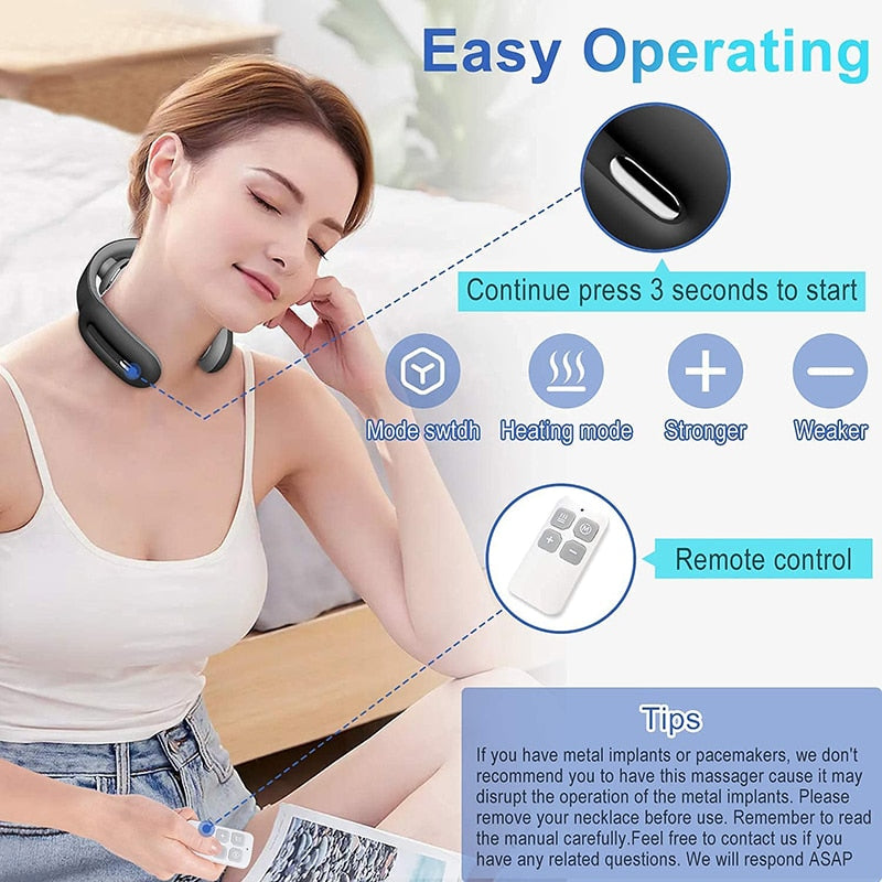 EMS Lymphatic Relief Neck Massage, EMS Neck Acupoints Lymphvity Massager  Device, 5 Modes and 15 Levels of Intensity EMS Neck Acupoints Lymphvity  Massage Device 